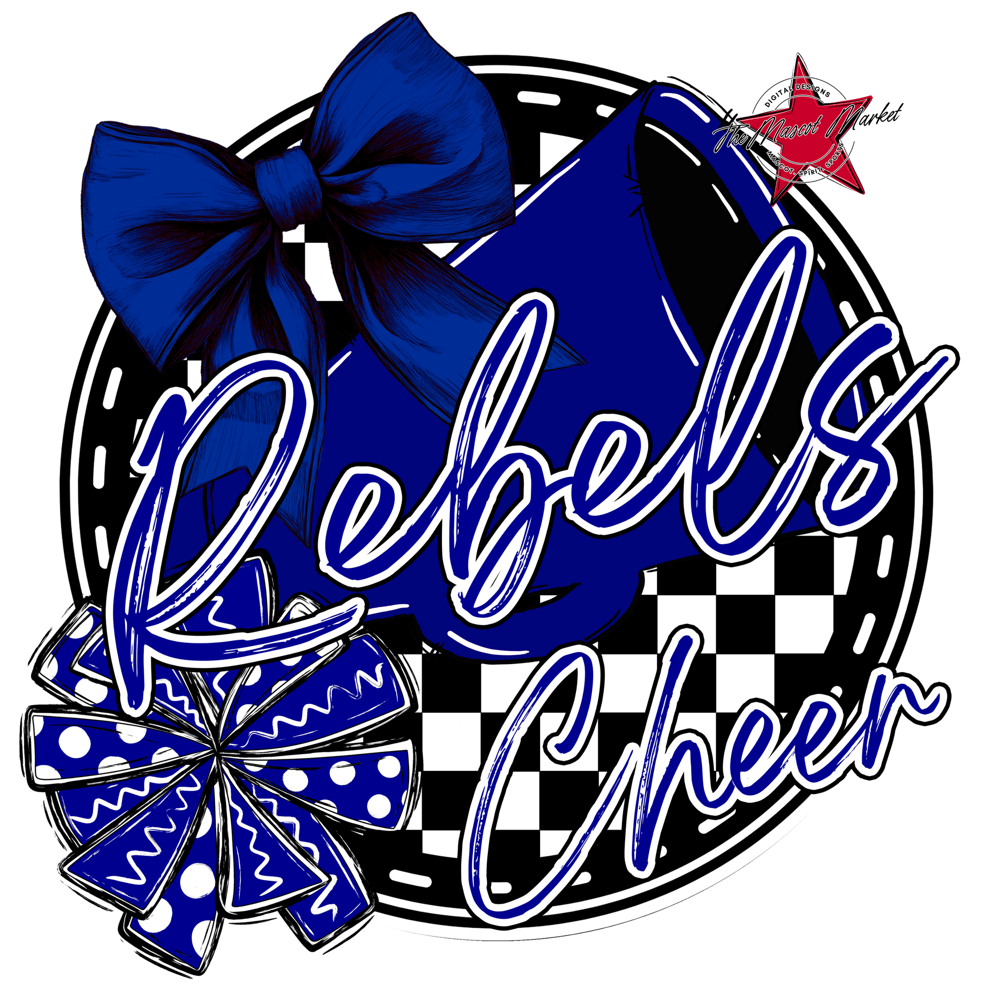 Rebels Circle Cheer Design-Blue