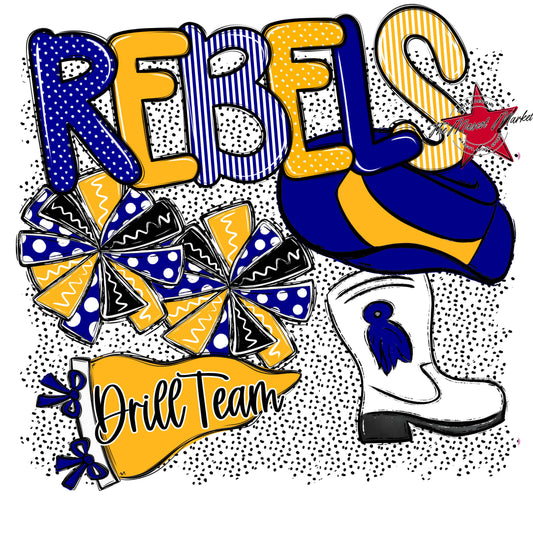 Rebels Drillteam Spirit-Blue & Yellow