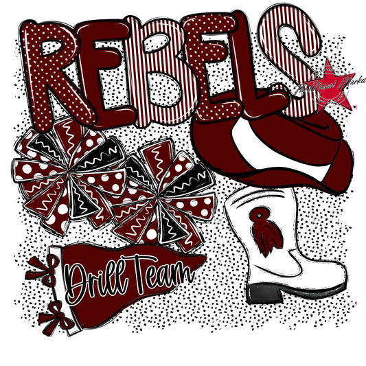 Rebels Drillteam Spirit-Maroon
