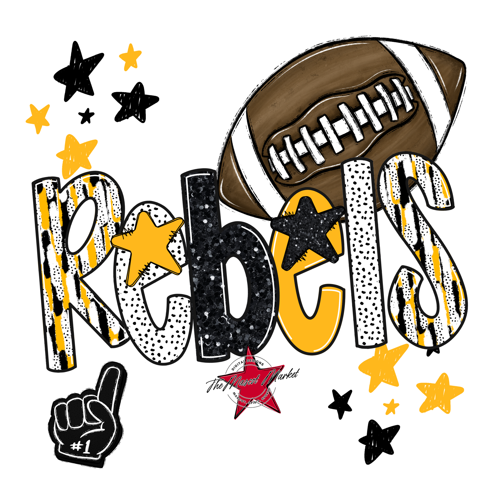 Rebels Football Scrape-Yellow