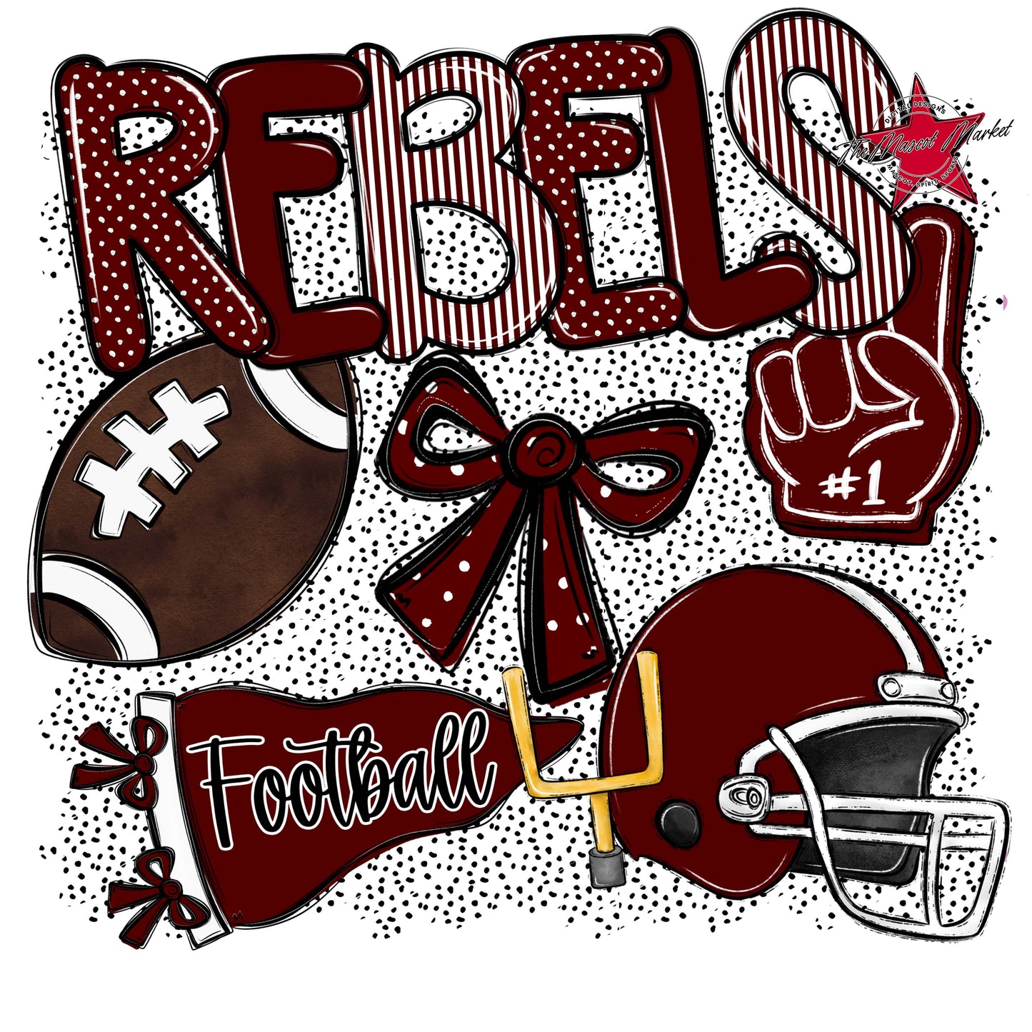 Rebels Football Spirit-Maroon