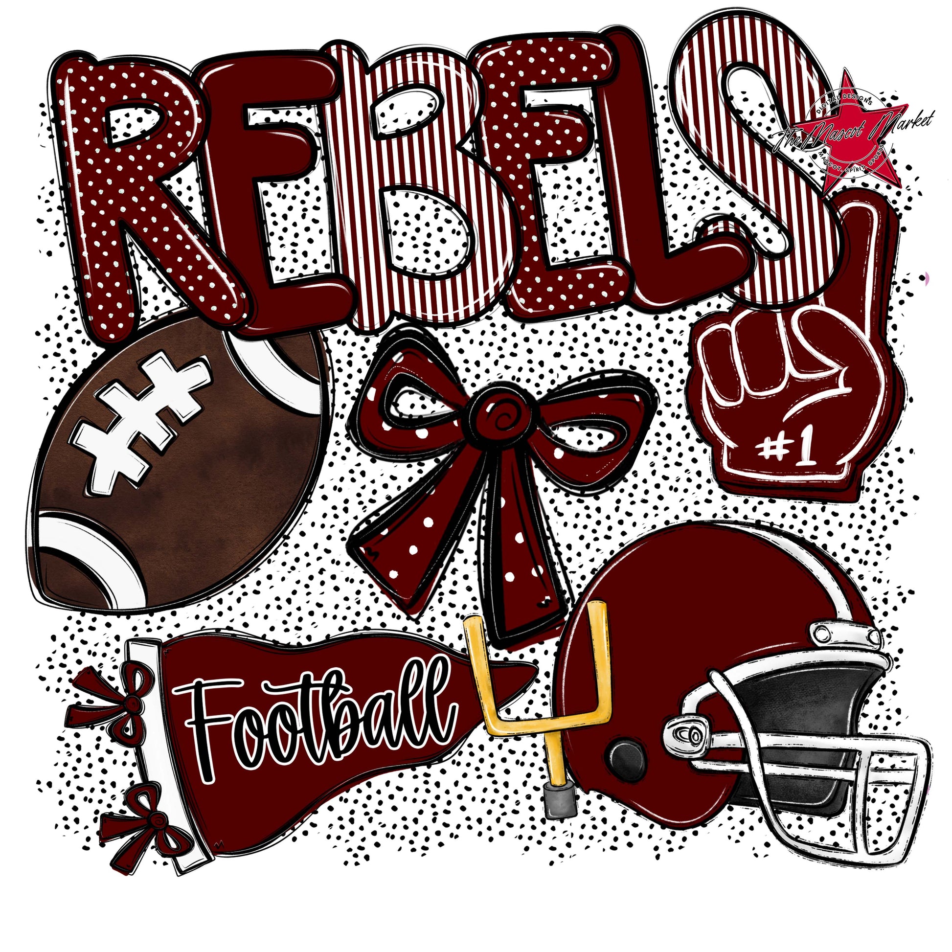 Rebels Football Spirit-Maroon