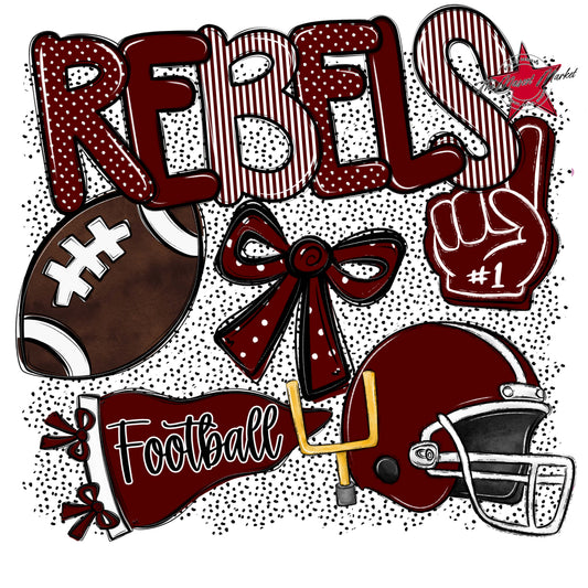 Rebels Football Spirit-Maroon