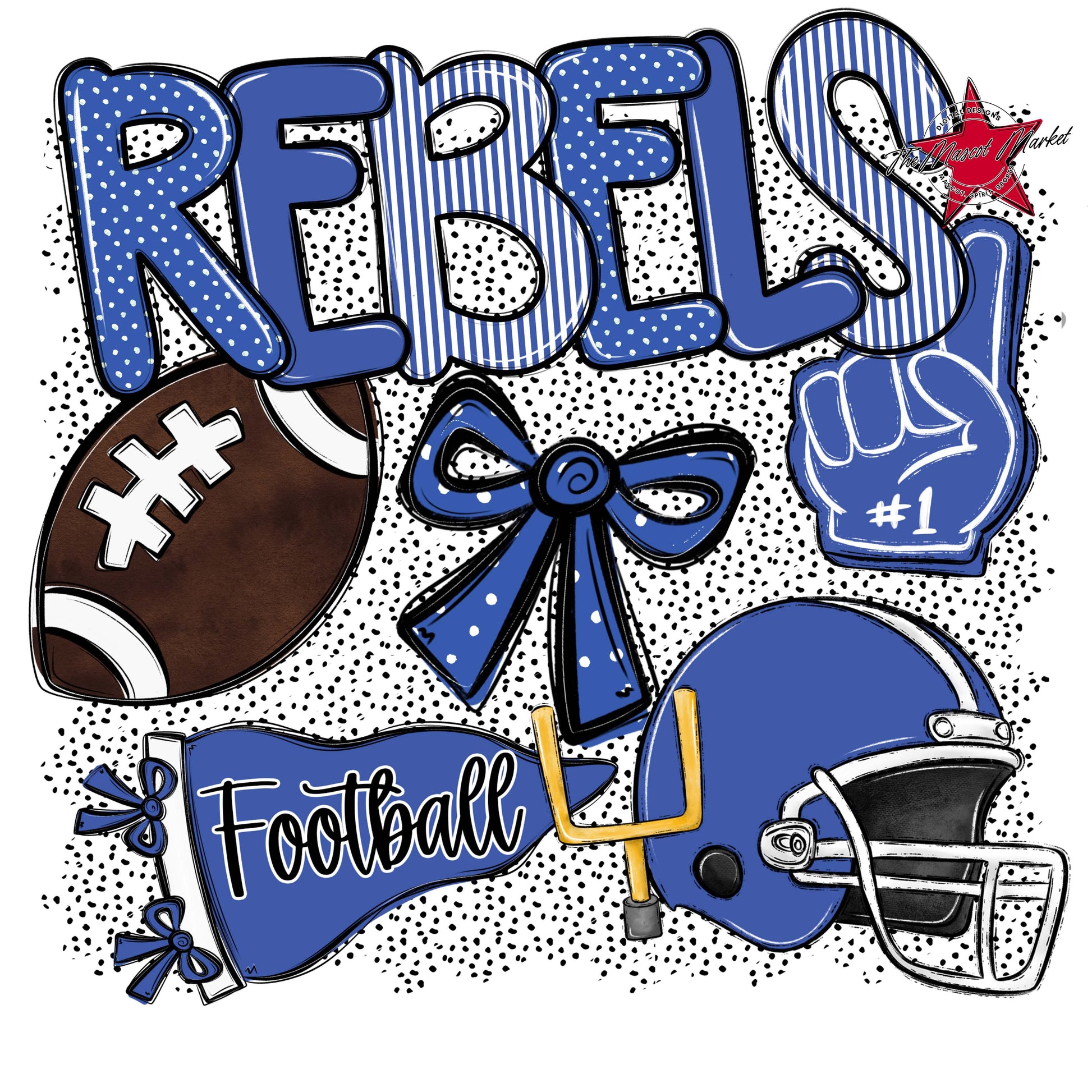 Rebels Football Spirit-Off Blue