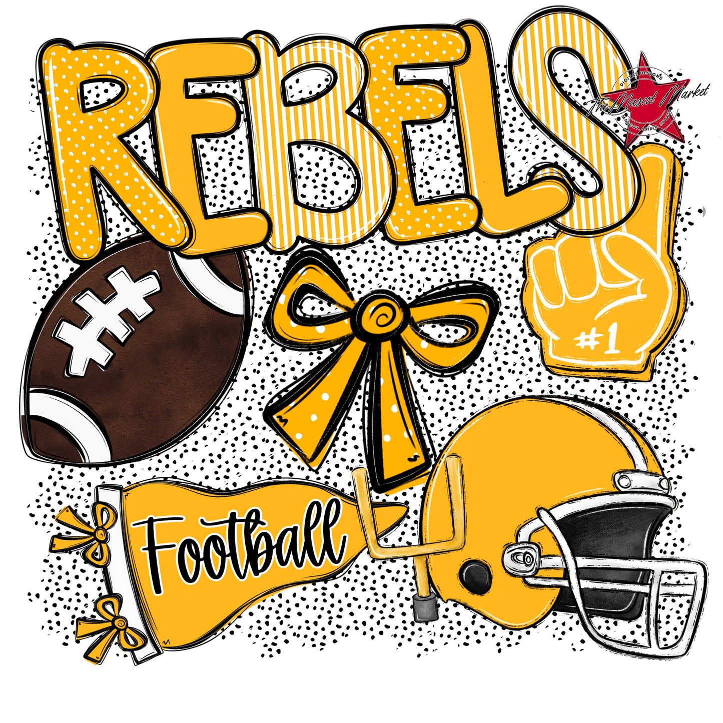 Rebels Football Spirit-Yellow