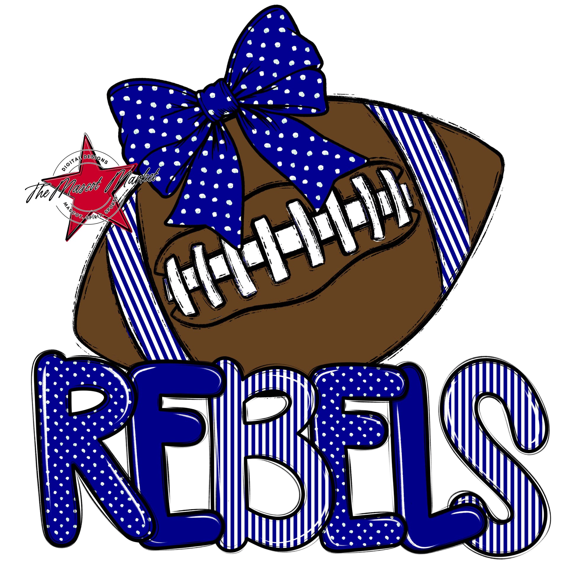 Rebels Football Spirit Design-Blue