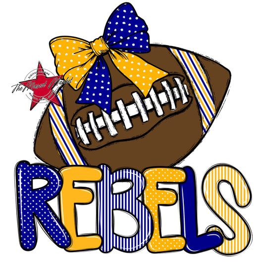 Rebels Football Spirit Design-Blue & Yellow