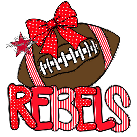 Rebels Football Spirit Design-Bright Red