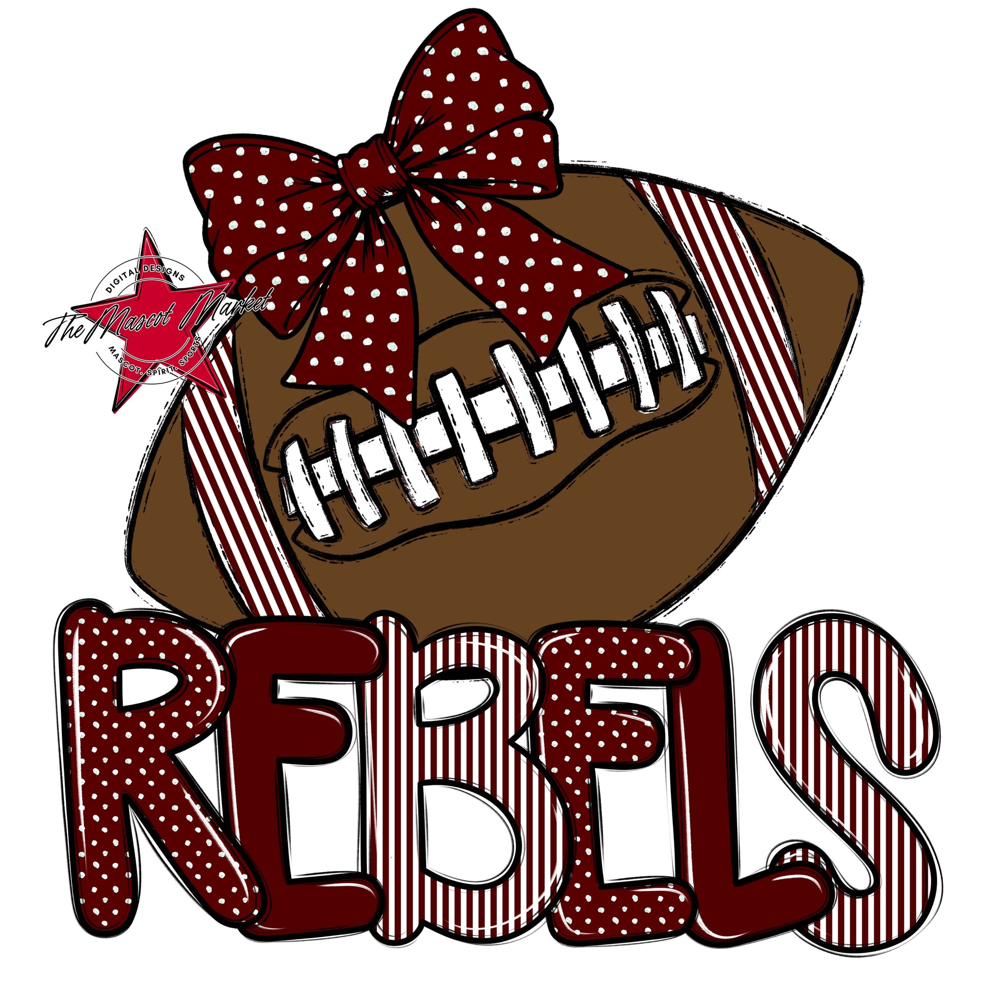 Rebels Football Spirit Design-Maroon