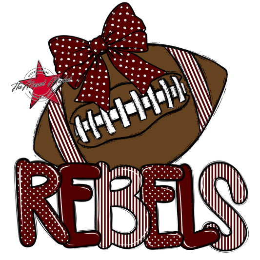 Rebels Football Spirit Design-Maroon