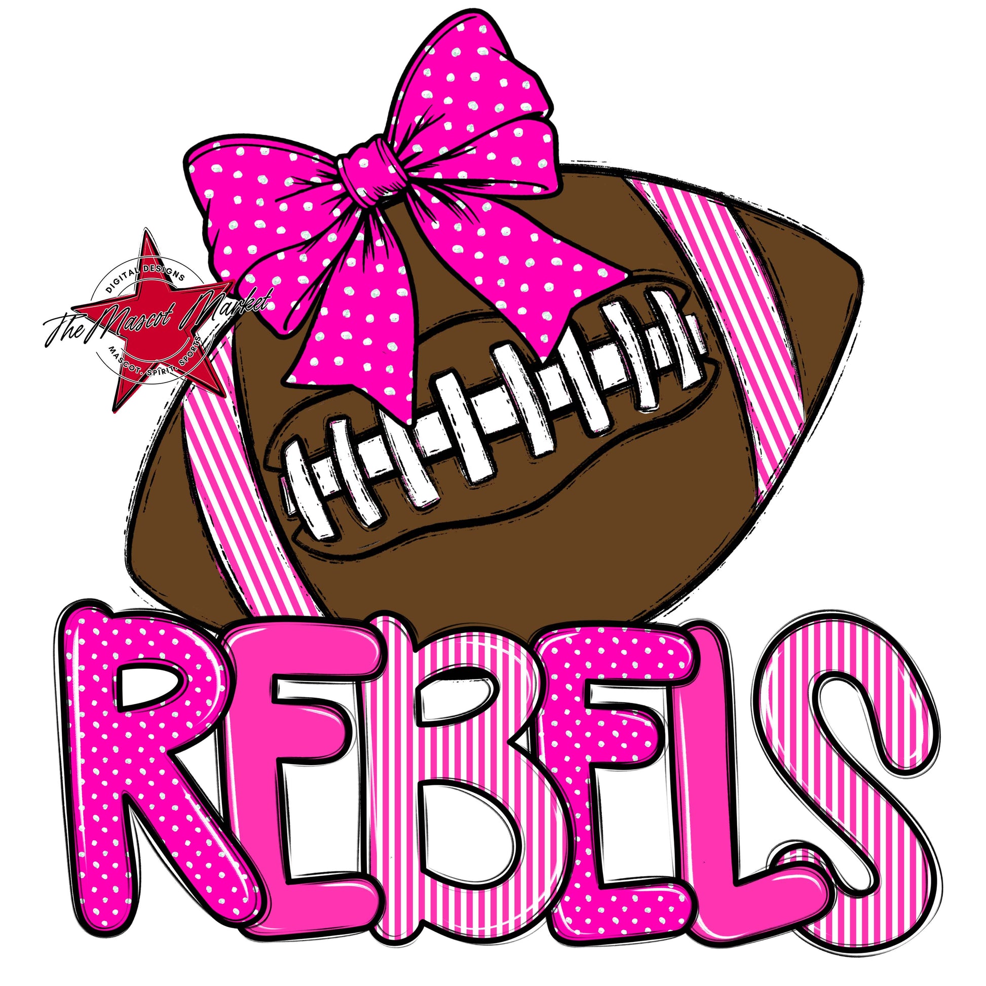 Rebels Football Spirit Design-Pink
