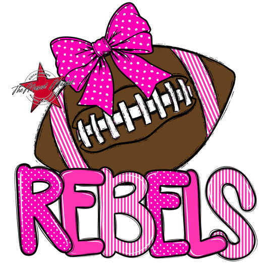 Rebels Football Spirit Design-Pink