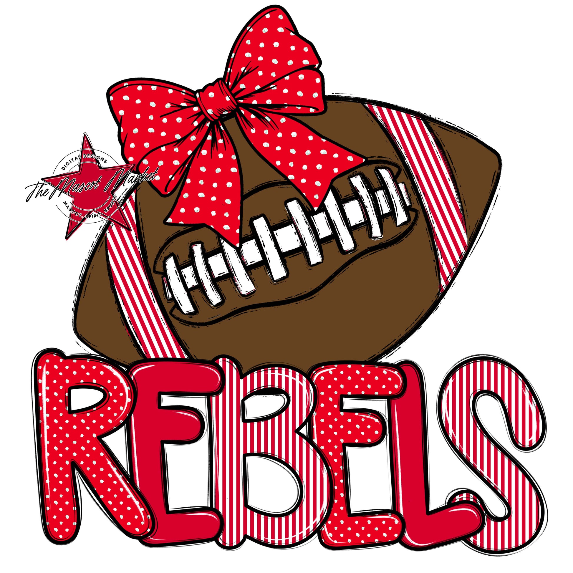 Rebels Football Spirit Design-Red