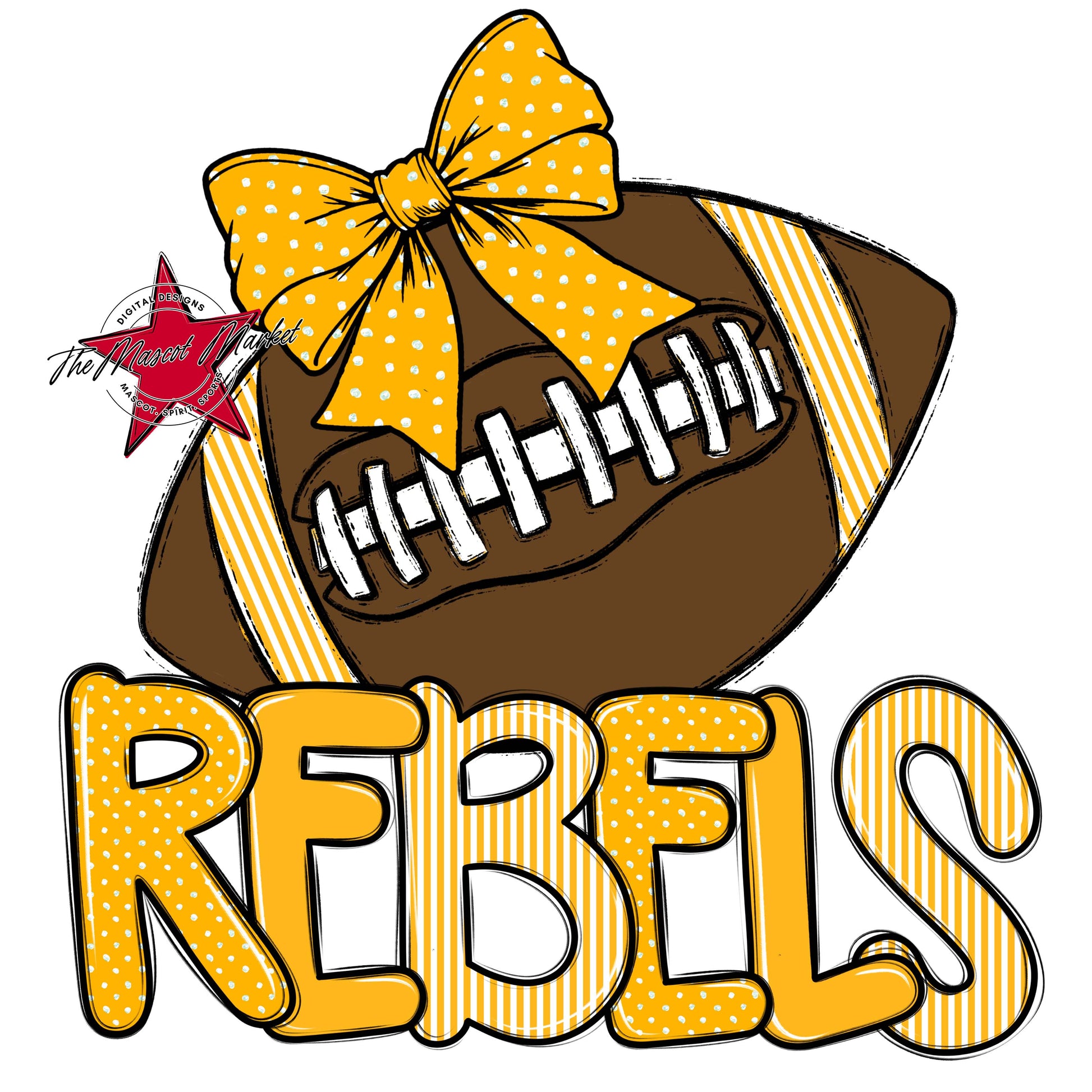 Rebels Football Spirit Design-Yellow