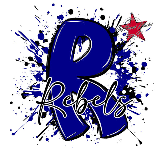 Rebels Mascot Splatter-Blue