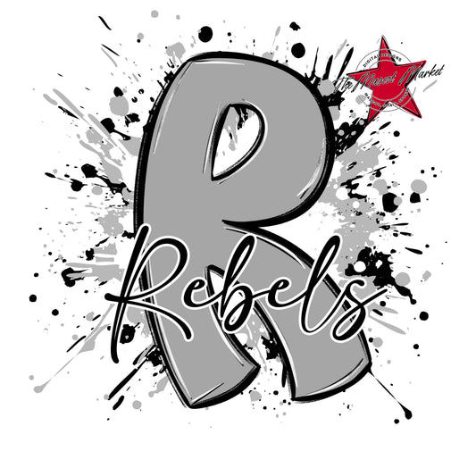 Rebels Mascot Splatter-Grey