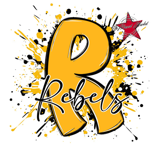 Rebels Mascot Splatter-Yellow