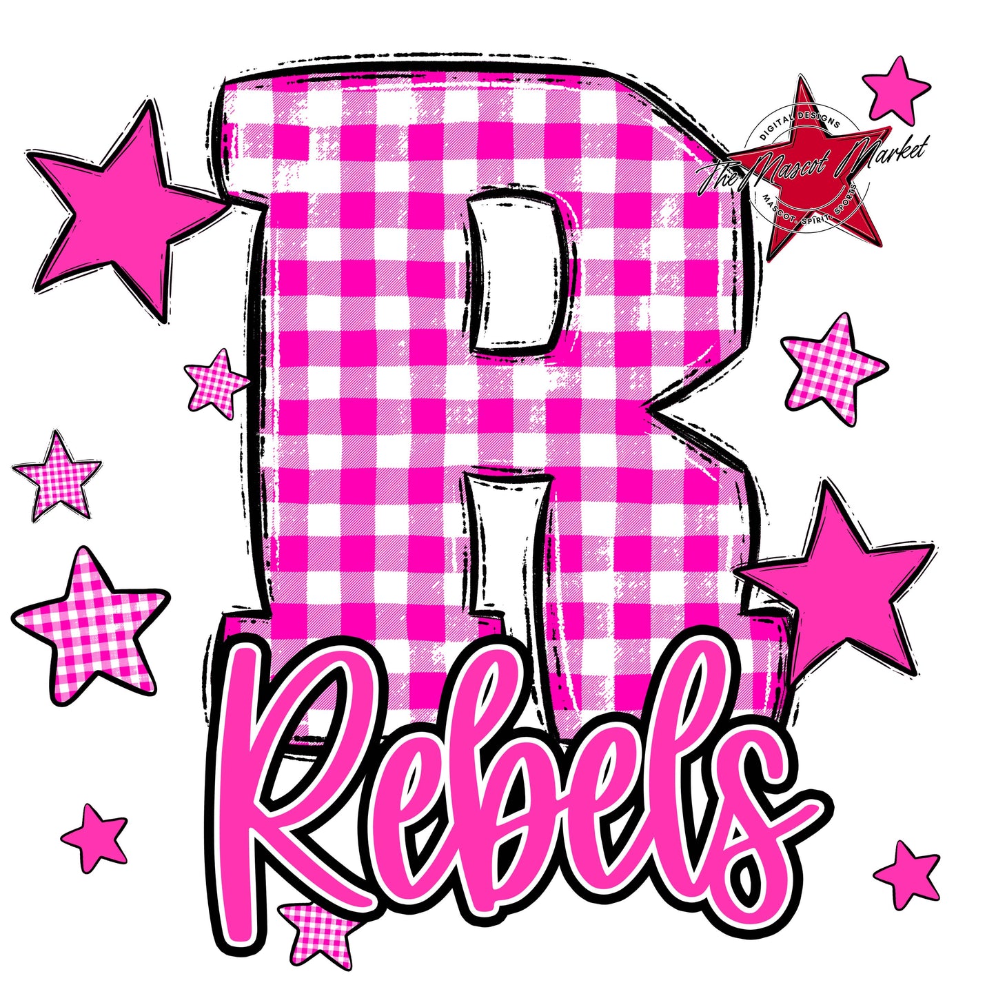 Rebels Plaid Star Design-Pink