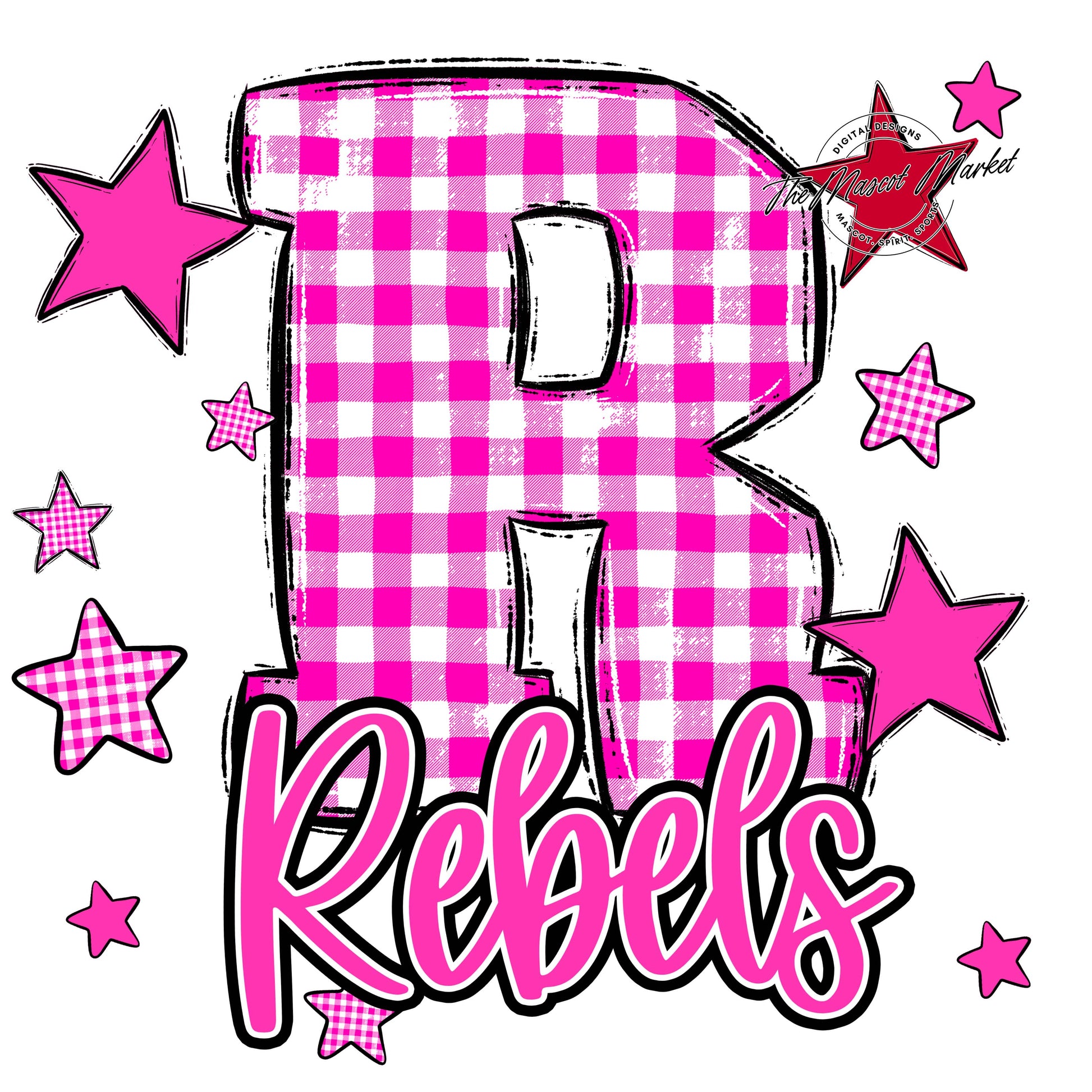 Rebels Plaid Star Design-Pink