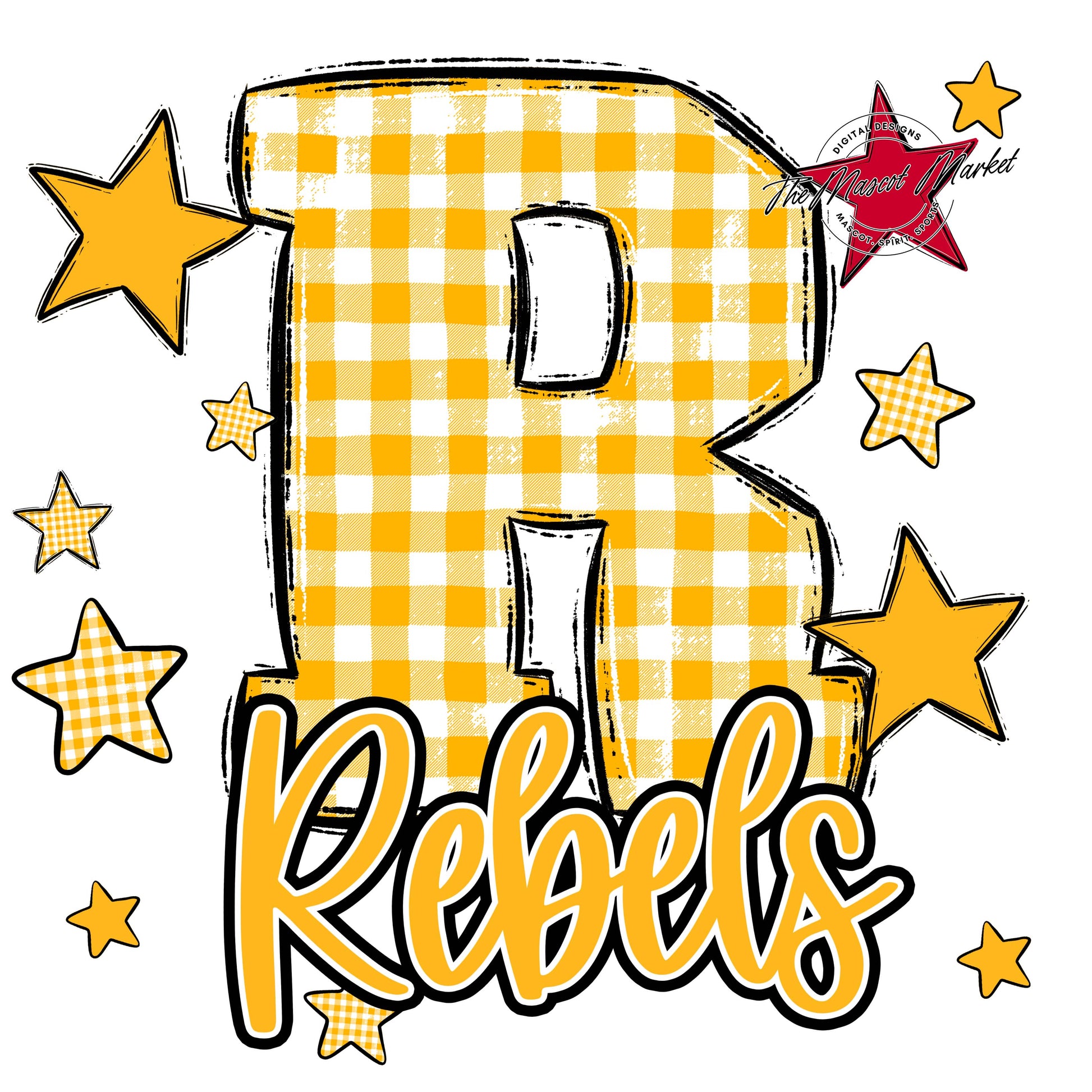 Rebels Plaid Star Design-Yellow