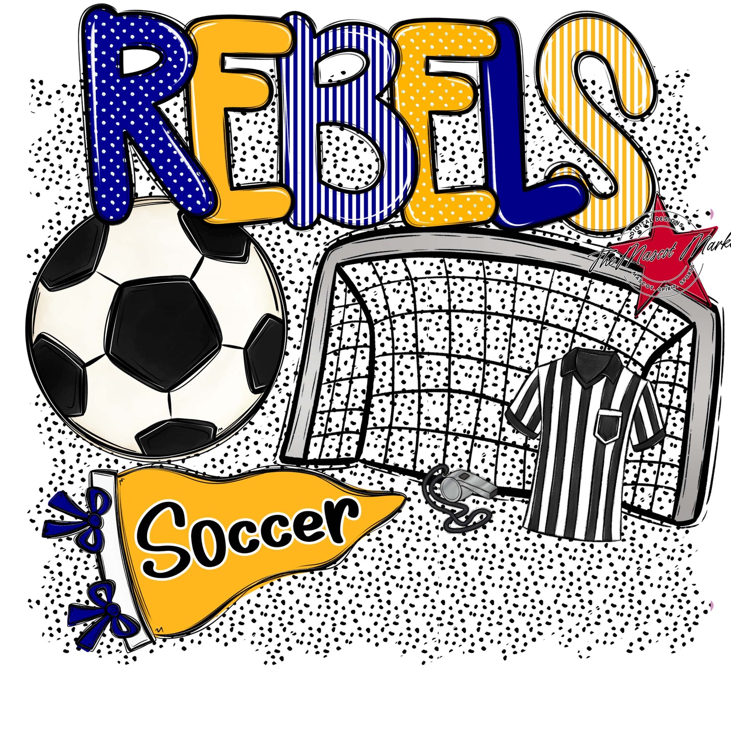 Rebels Soccer Spirit-Blue & Yellow