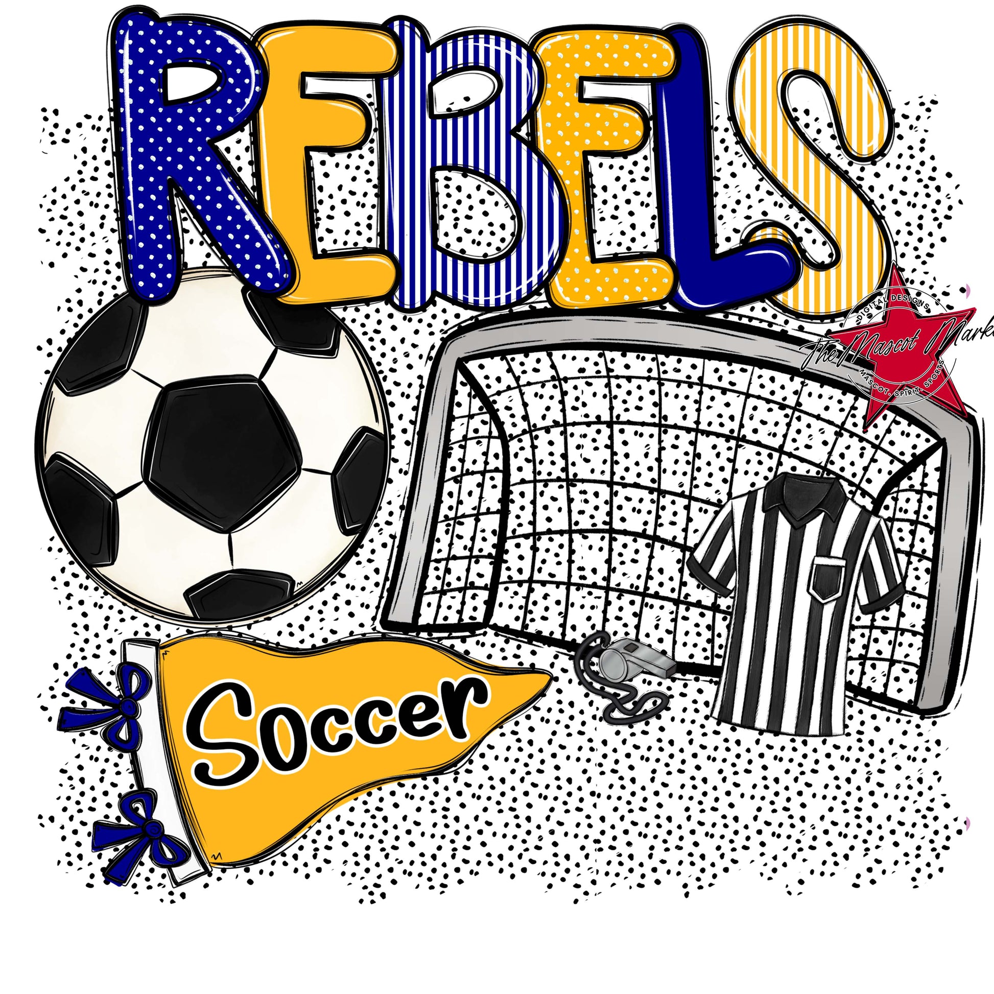 Rebels Soccer Spirit-Blue & Yellow