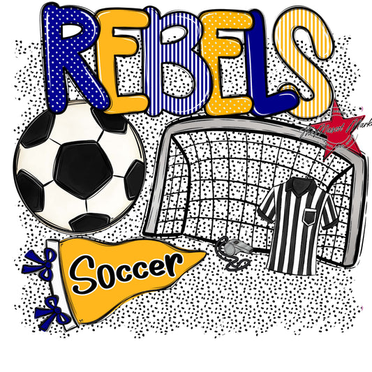 Rebels Soccer Spirit-Blue & Yellow