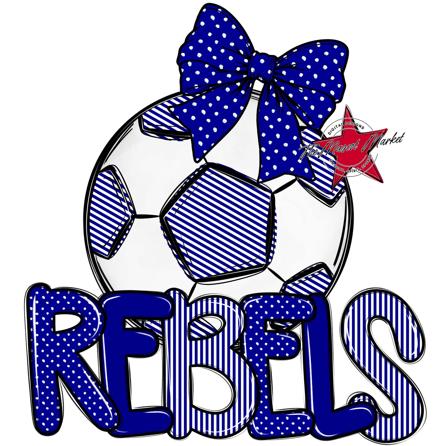 Rebels Soccer Spirit Design-Blue
