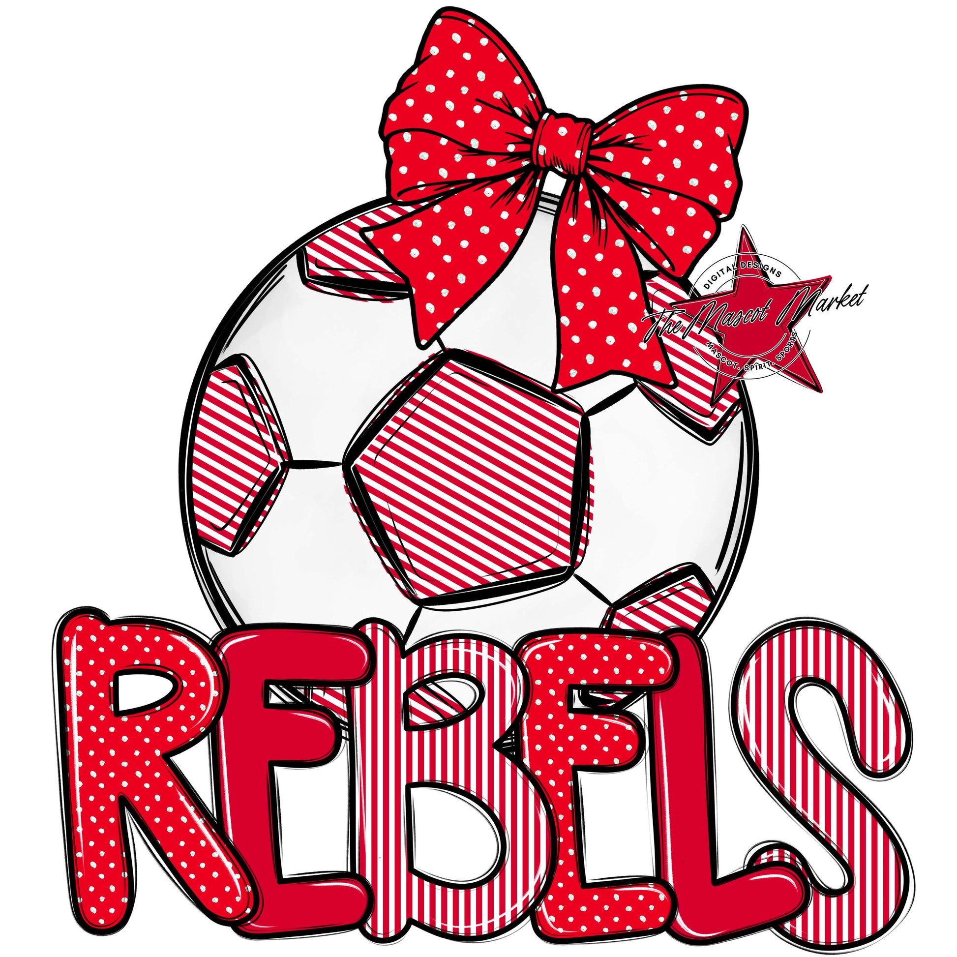 Rebels Soccer Spirit Design-Red
