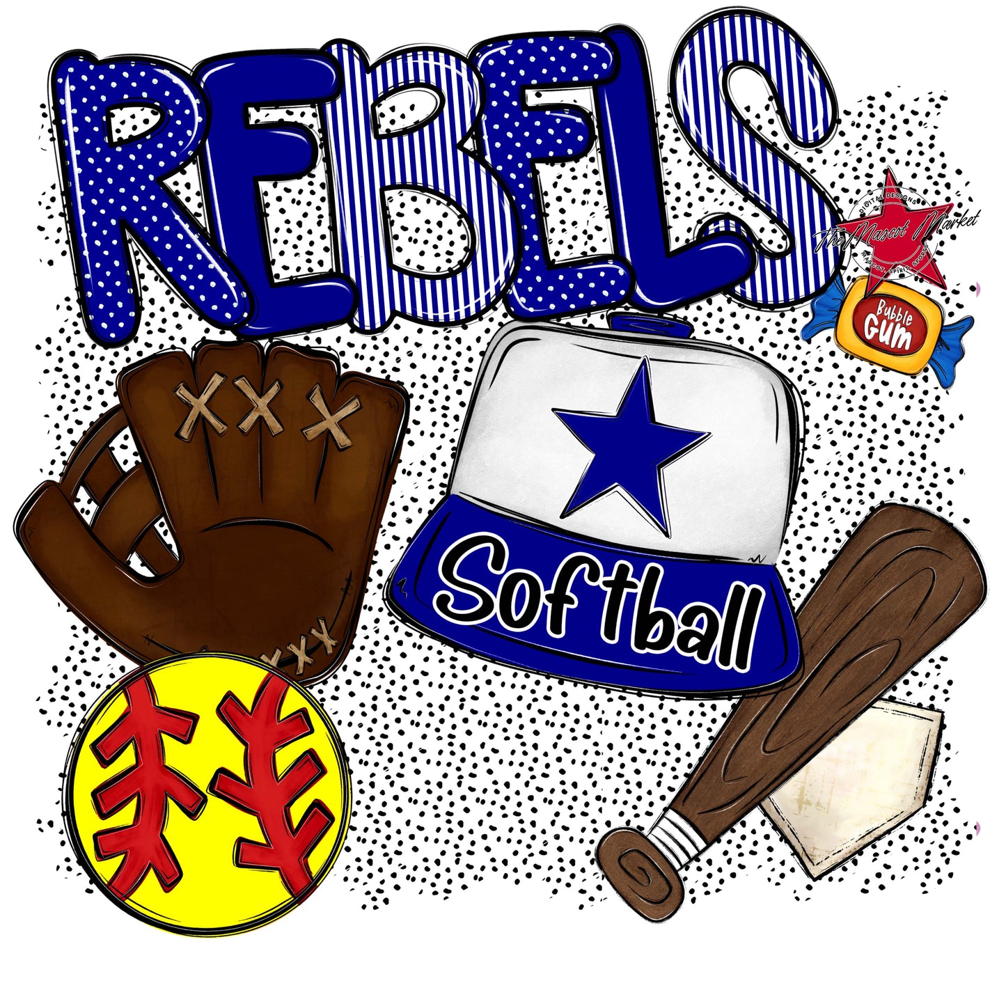 Rebels Softball Spirit-Blue