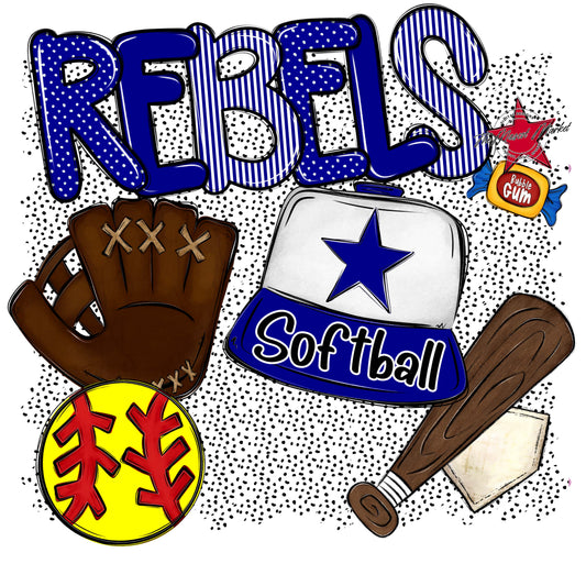 Rebels Softball Spirit-Blue
