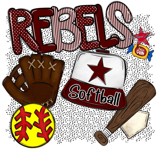 Rebels Softball Spirit-Maroon
