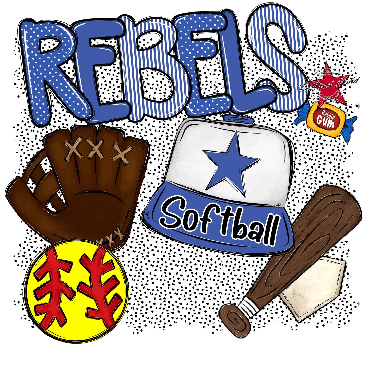 Rebels Softball Spirit-Off Blue