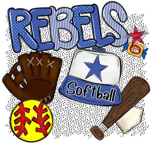 Rebels Softball Spirit-Off Blue