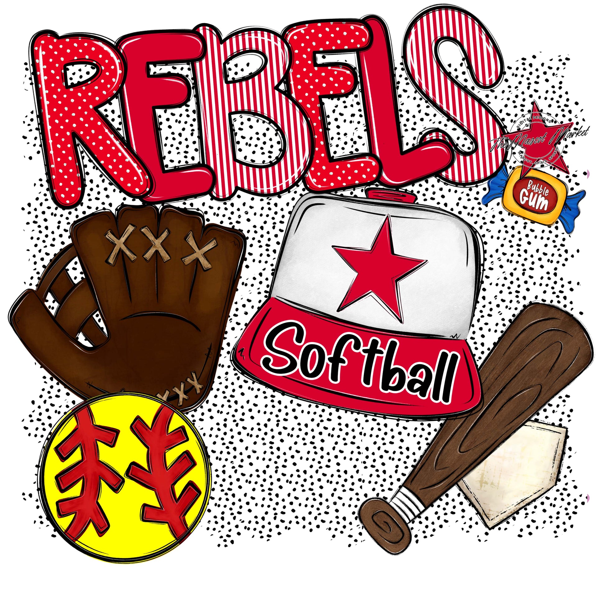 Rebels Softball Spirit-Red