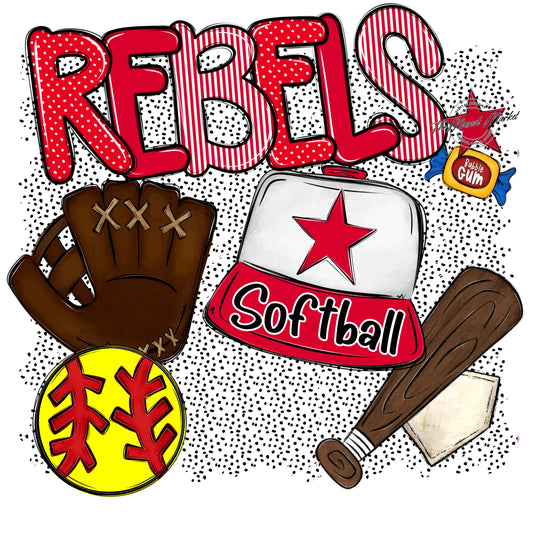 Rebels Softball Spirit-Red