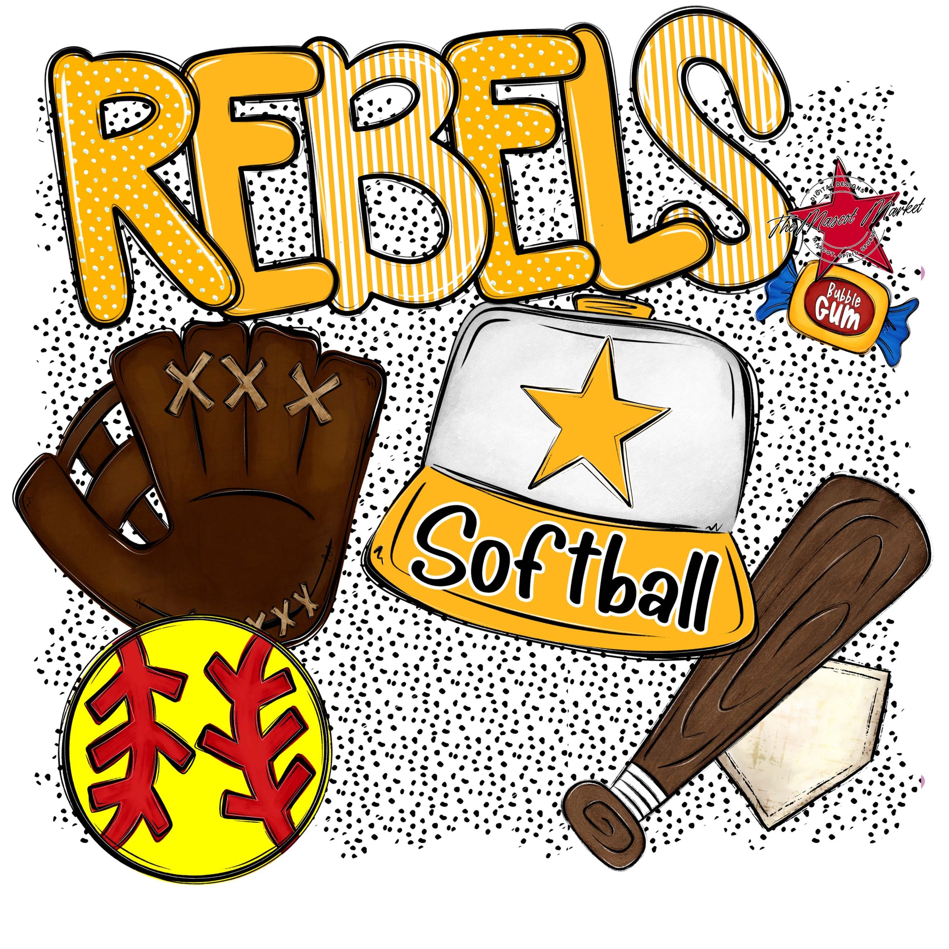 Rebels Softball Spirit-Yellow