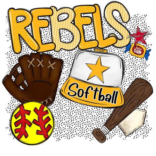 Rebels Softball Spirit-Yellow