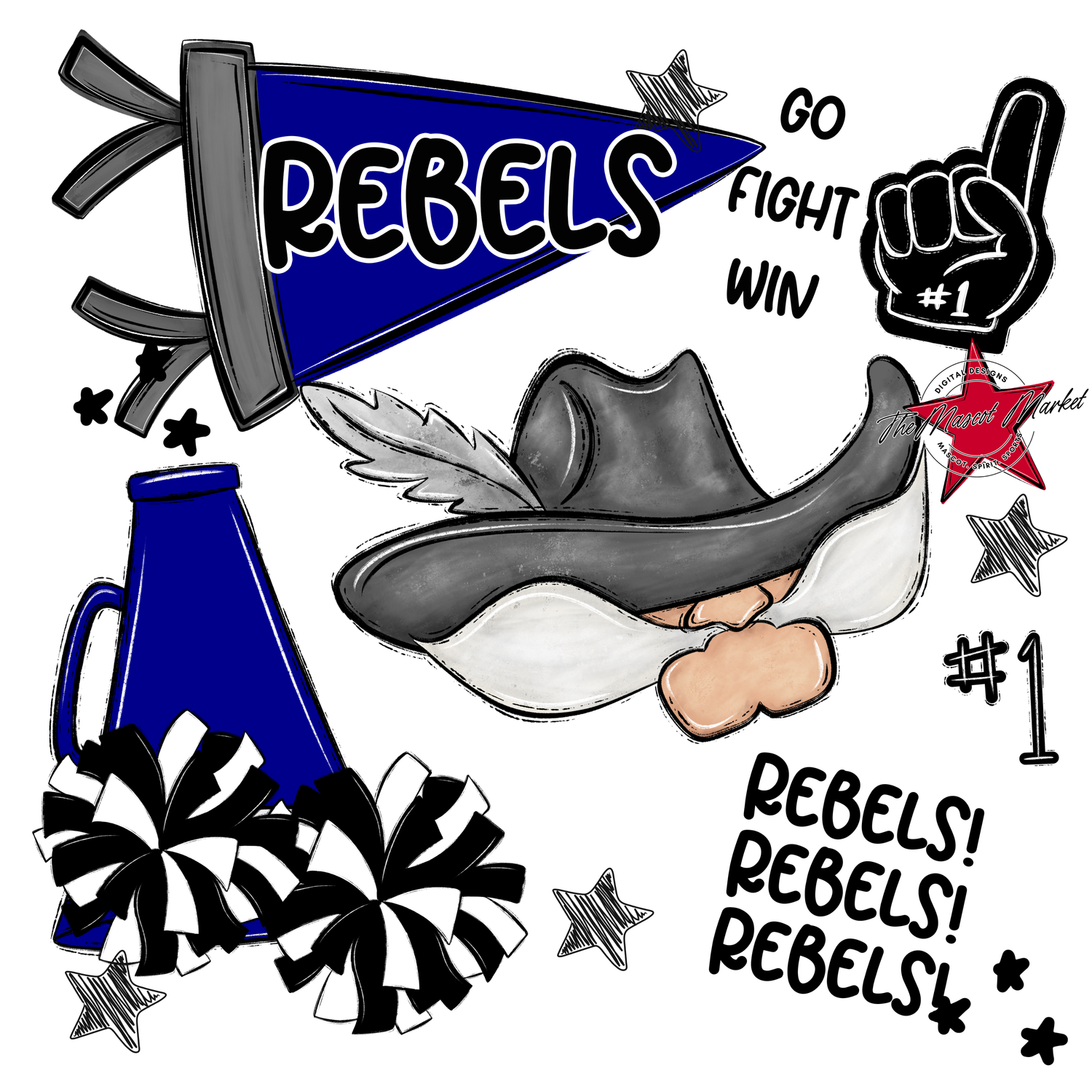 Rebels Spirit Design-Blue
