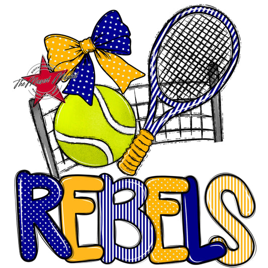 Rebels Tennis Spirit Design-Blue & Yellow