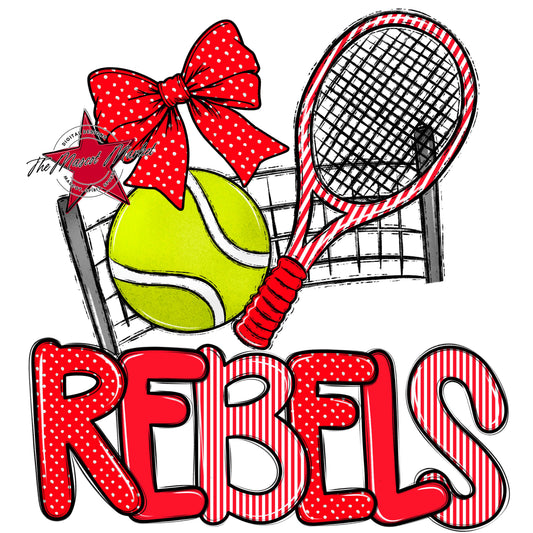 Rebels Tennis Spirit Design-Bright Red