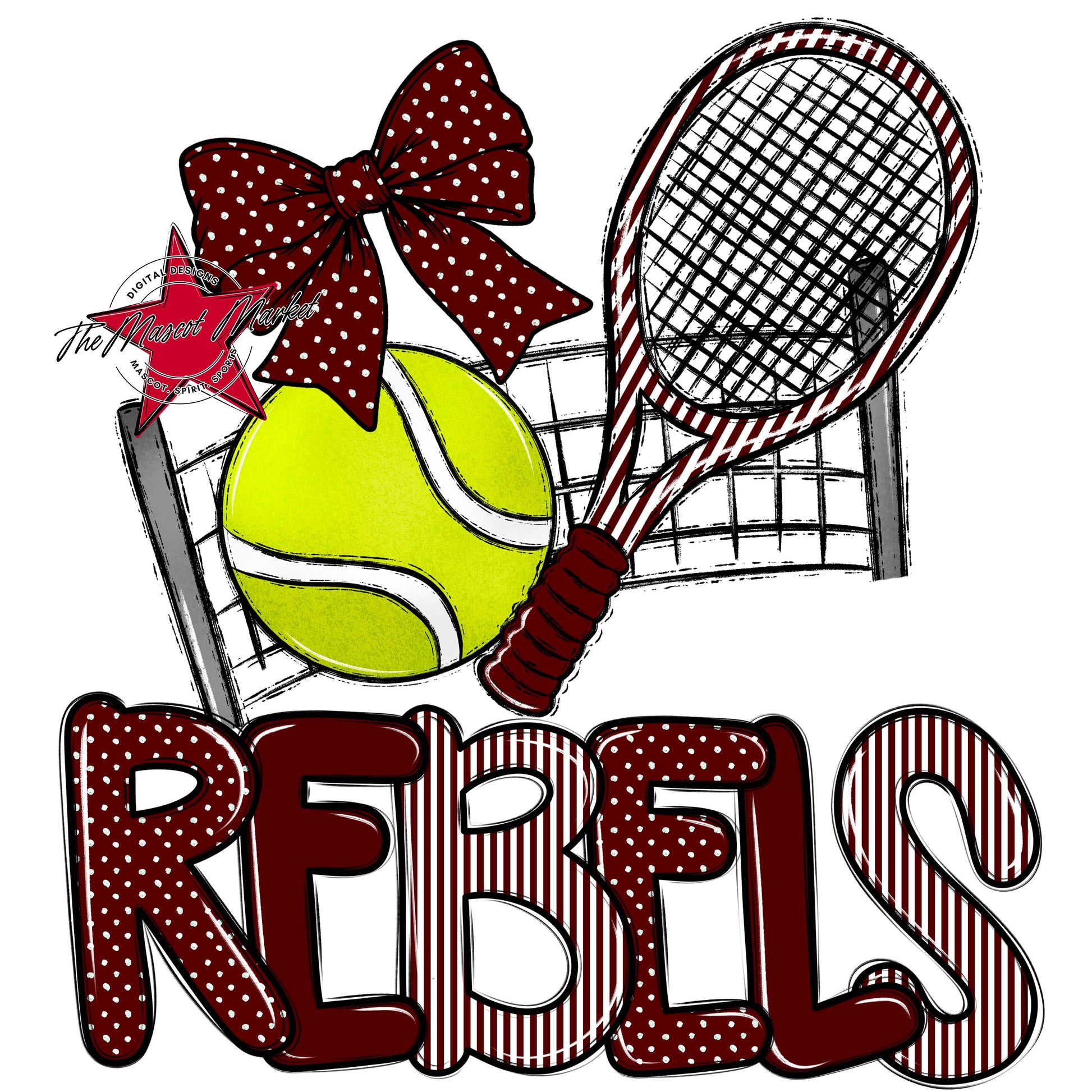 Rebels Tennis Spirit Design-Maroon