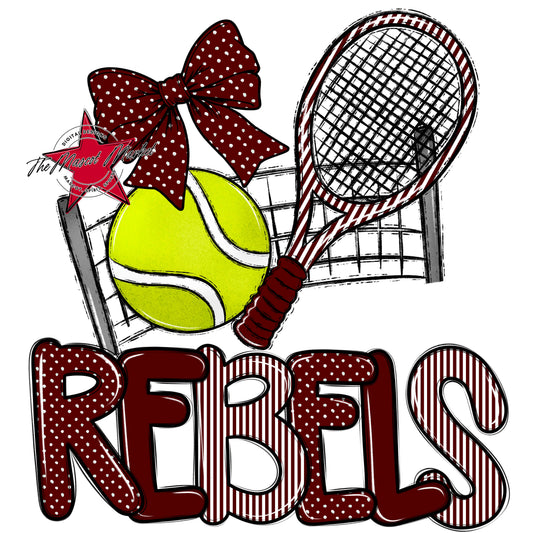 Rebels Tennis Spirit Design-Maroon