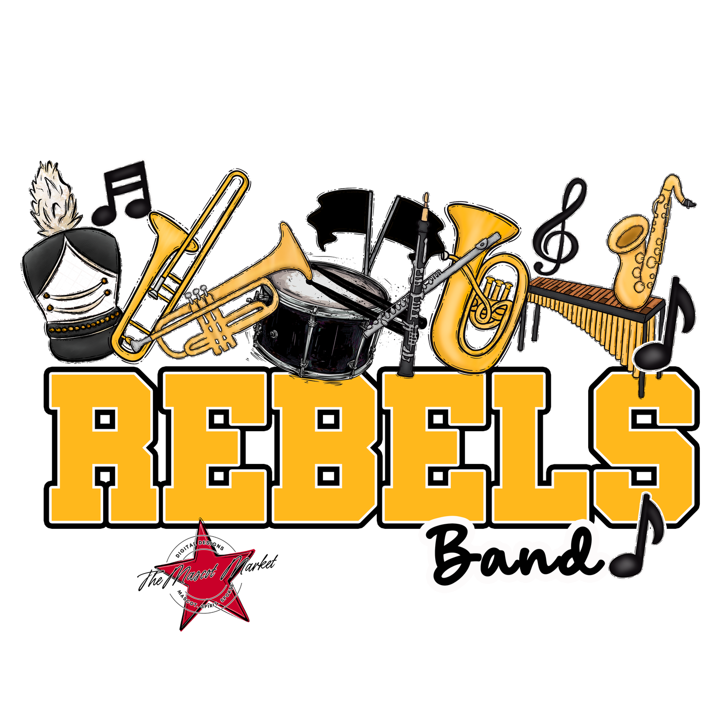 Rebels Varsity Band-Yellow