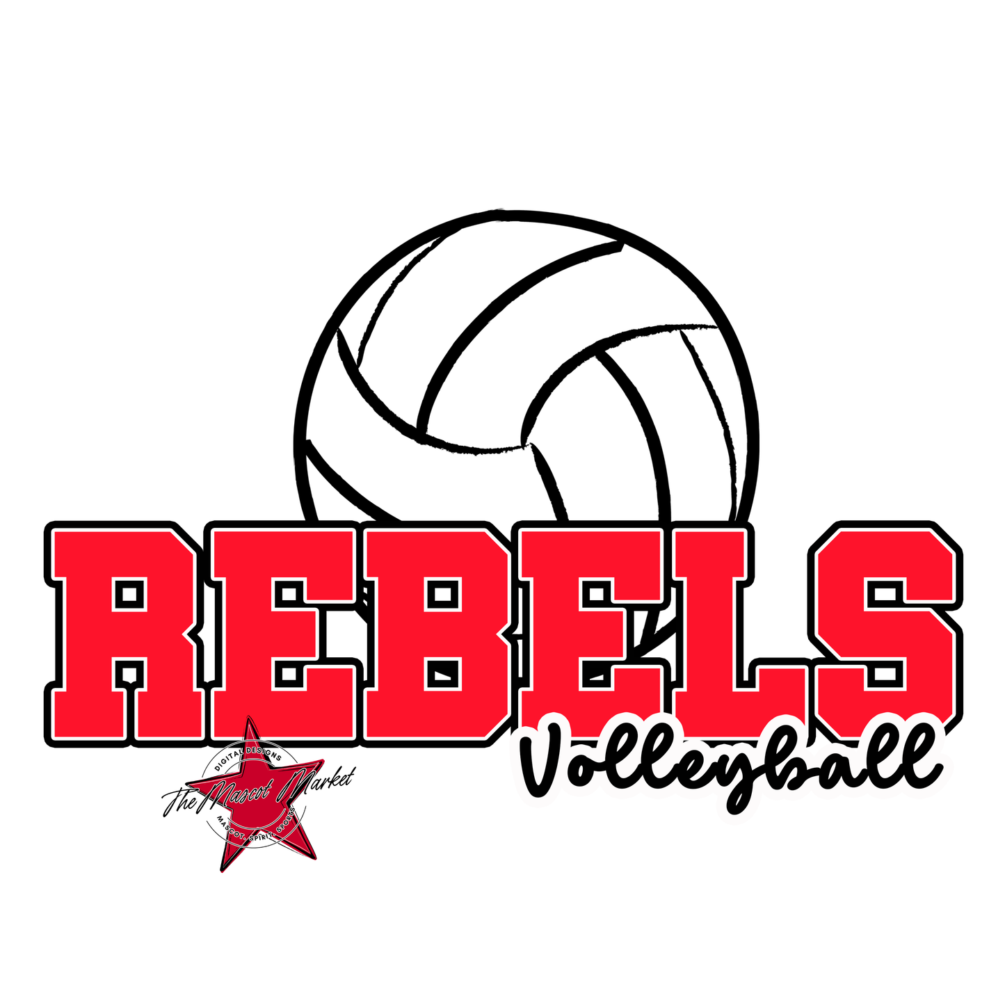 Rebels Varsity Volleyball-Bright Red
