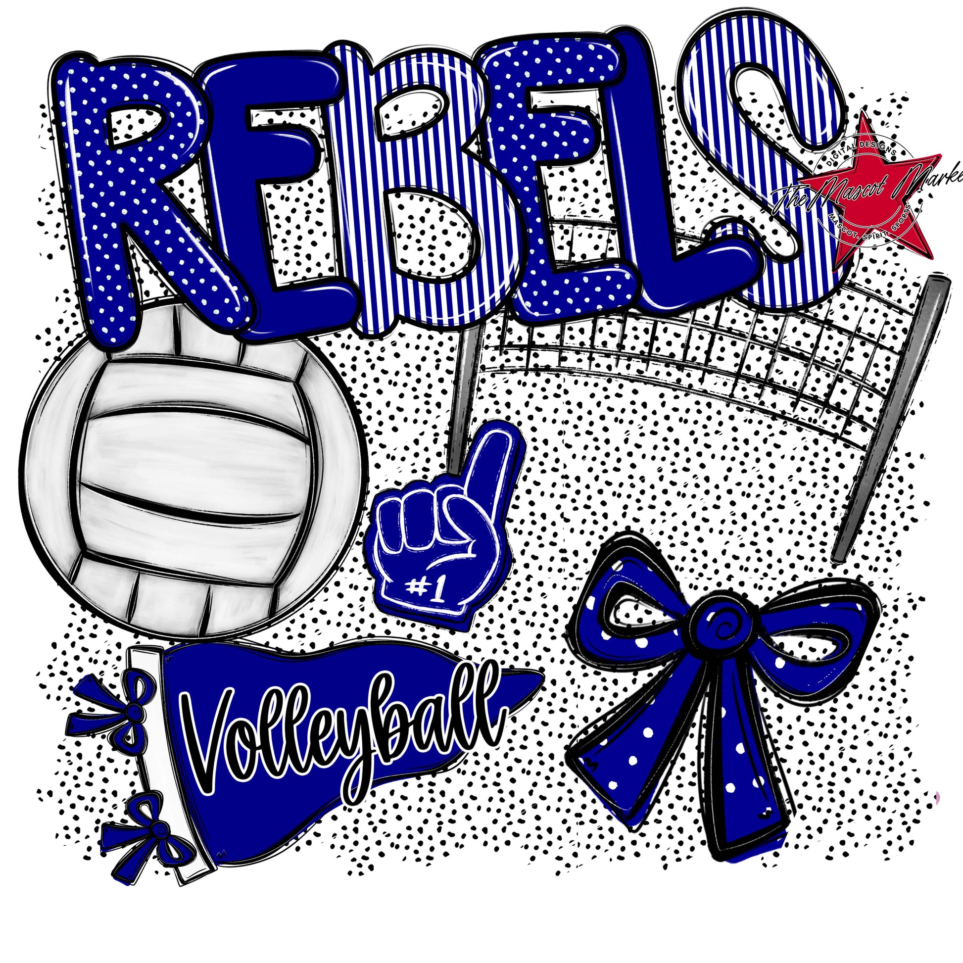 Rebels Volleyball Spirit-Blue