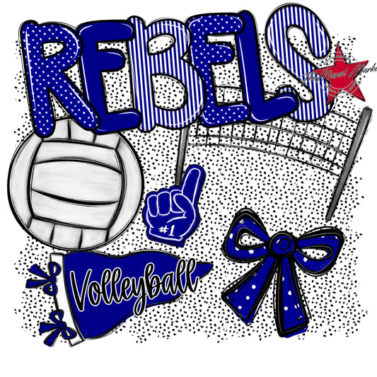 Rebels Volleyball Spirit-Blue