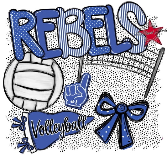 Rebels Volleyball Spirit-Off Blue