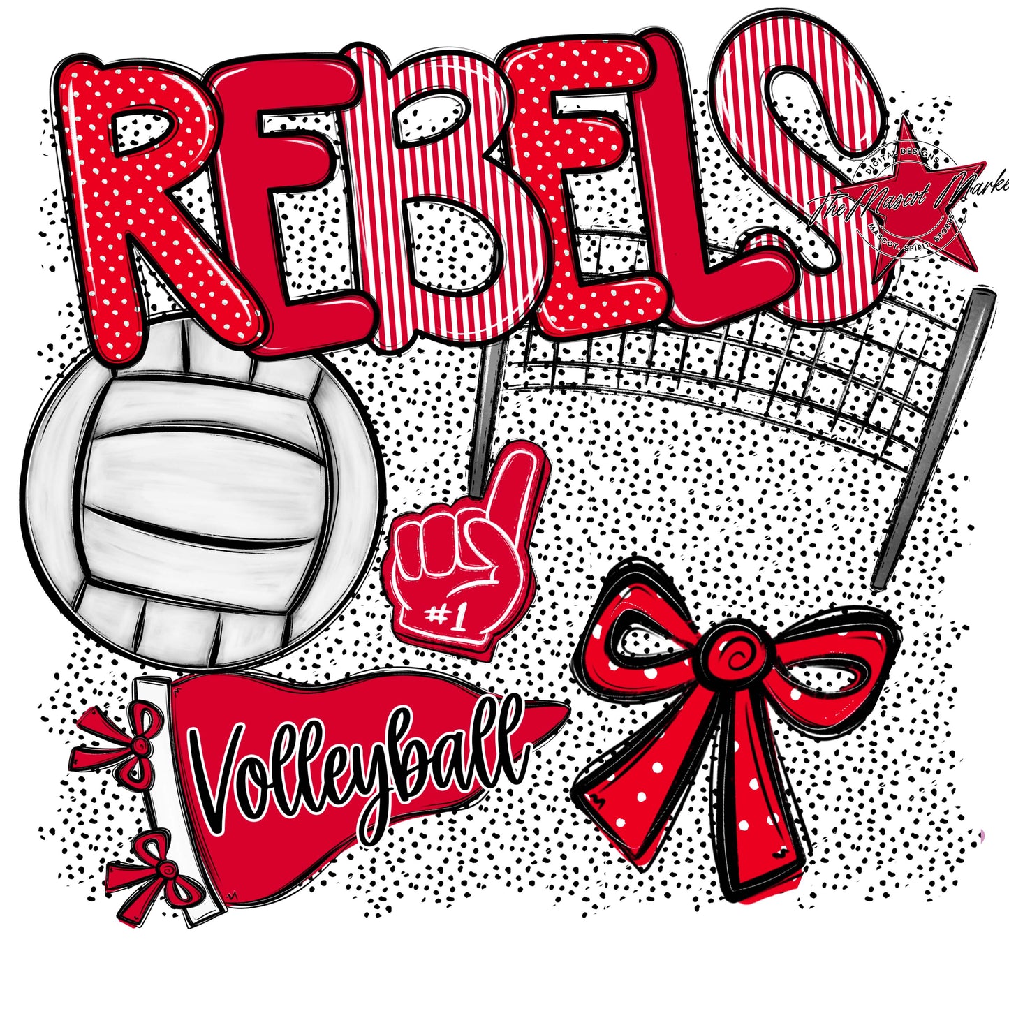 Rebels Volleyball Spirit-Red