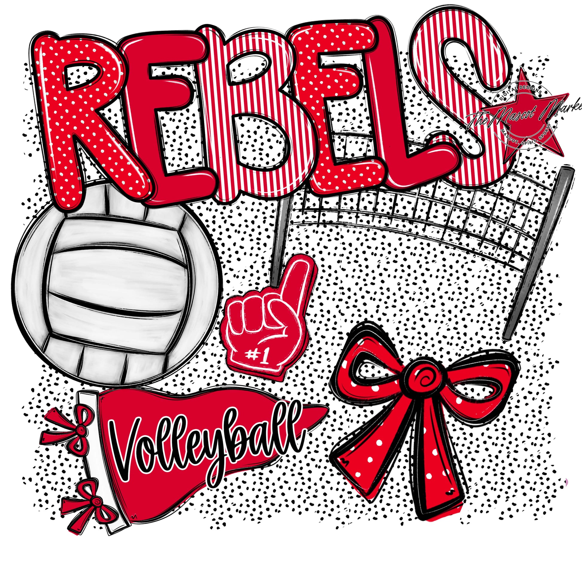 Rebels Volleyball Spirit-Red